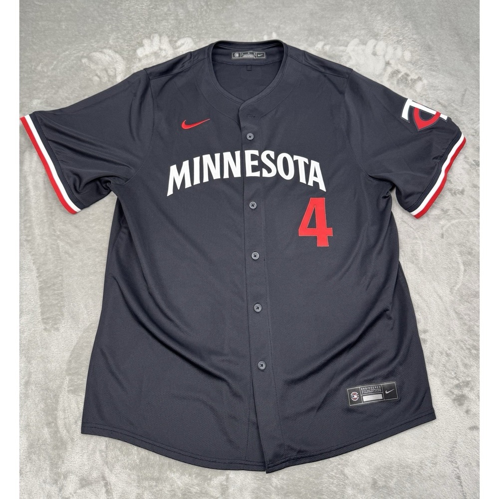 Minnesota Twins #4 Carlos Correa Jersey Mens XL Nike Navy Blue Shirt Baseball
